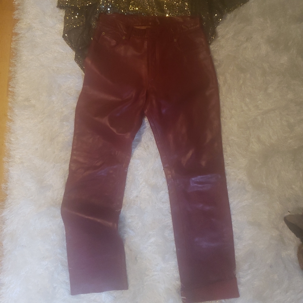 Red Leather Jeans (TOP QUALITY)